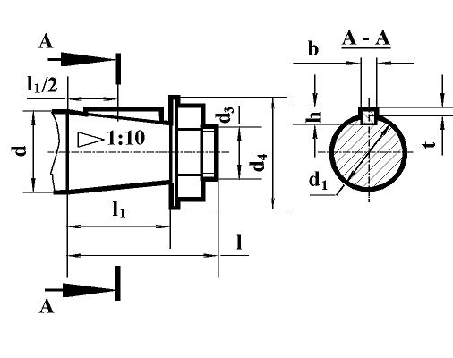 Редуктор РЦД, редуктор РЦД-250: размеры концов входного вала Редуктор РЦД, редуктор РЦД-250: размеры концов входного вала