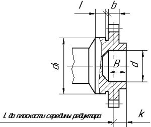 Редуктор КЦ1: размеры концов выходных валов Редуктор КЦ1: размеры концов выходных валов