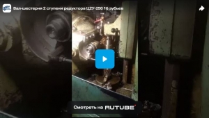 Вал-шестерня 2 ступени редуктора Ц2У-250 16 зубьев